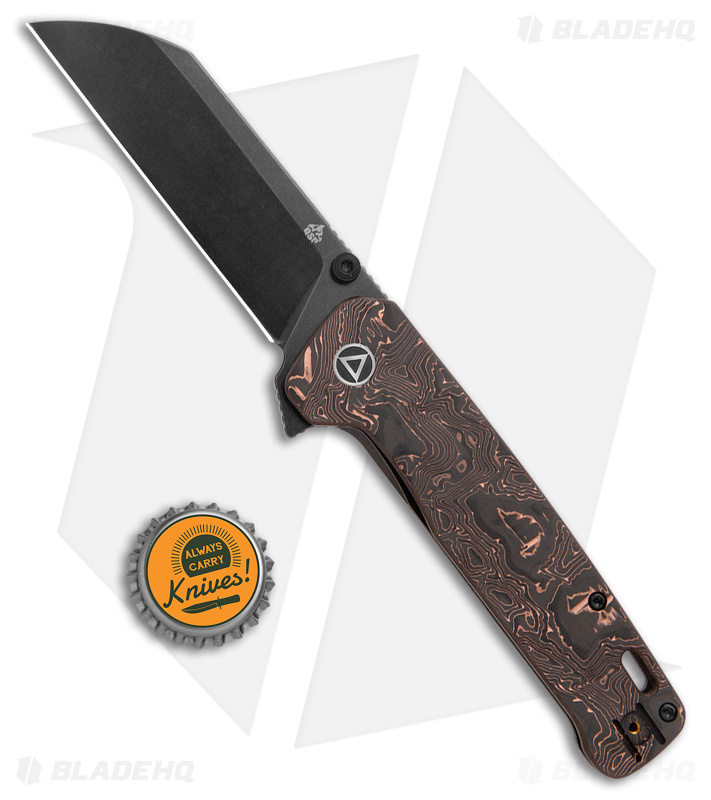 QSP Penguin Plus Frame Lock Knife Copper Foil Carbon Fiber/Titanium (3.38" BW)