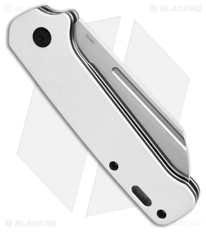 QSP Penguin Sheepsfoot Slip Joint Knife White G-10 (3.25" Satin)