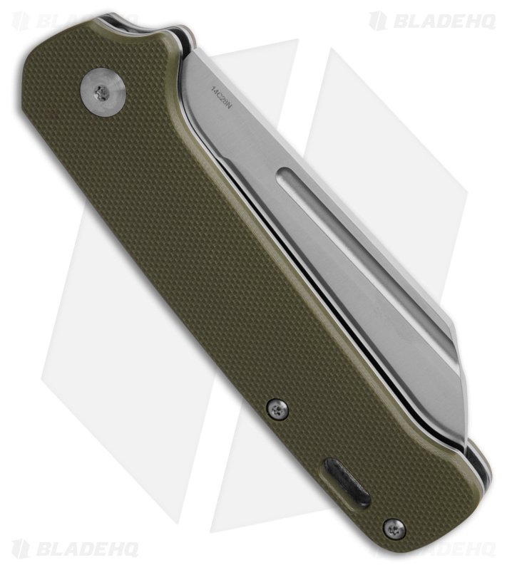 QSP Penguin Sheepsfoot Slip Joint Knife Green G-10 (3.25" Satin)