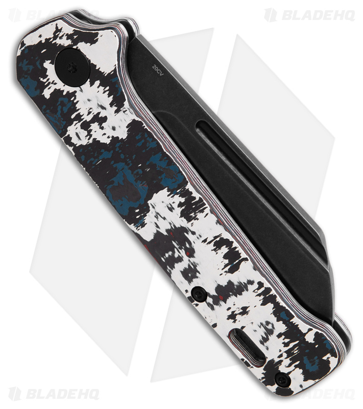 QSP Penguin Slip Joint Knife Black/Red/White/Blue Fat Carbon (3.25" Black SW)