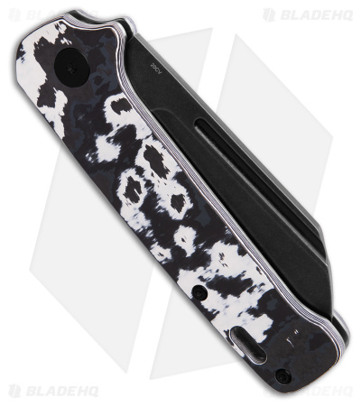 QSP Penguin Sheepsfoot Slip Joint Knife Black/White Fat Carbon (3.25" Black SW)