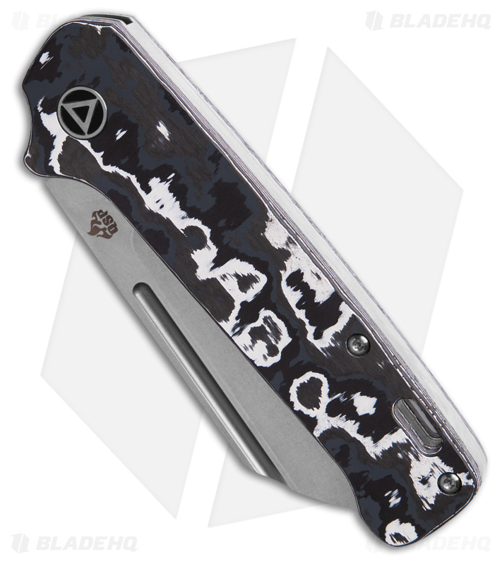 QSP Penguin Sheepsfoot Slip Joint Knife Black/White Fat Carbon (3.25" SW)