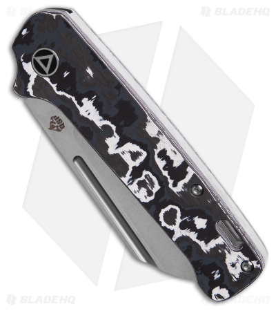 QSP Penguin Sheepsfoot Slip Joint Knife Black/White Fat Carbon (3.25" SW)