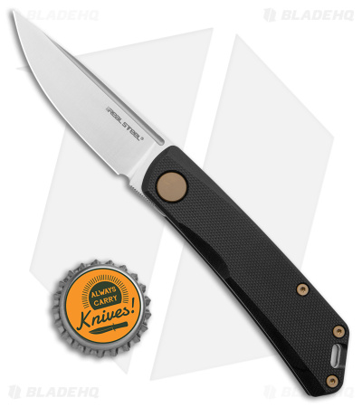 Real Steel Luna Slip Joint Knife Black G-10 (2.8" Satin)