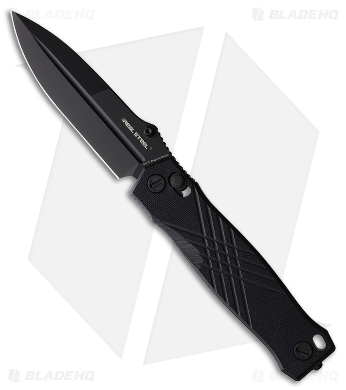Real Steel Muninn Crossbar Lock Knife Blackout Black G-10 (3.6" Black) RS7752B