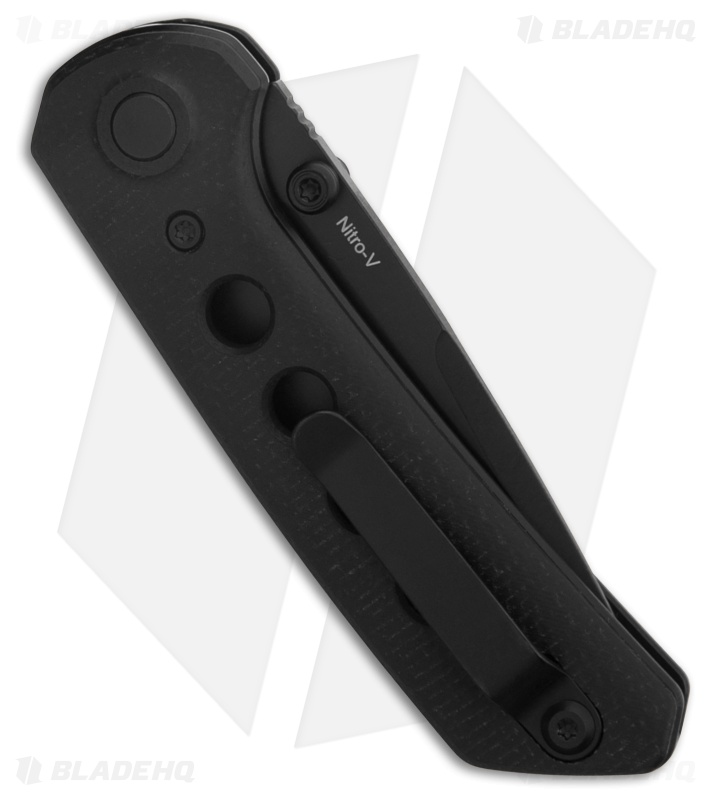 Reate PL-XT Drop Point Pivot Lock Knife Black Micarta/G-10 (3" Black Nitro-V)