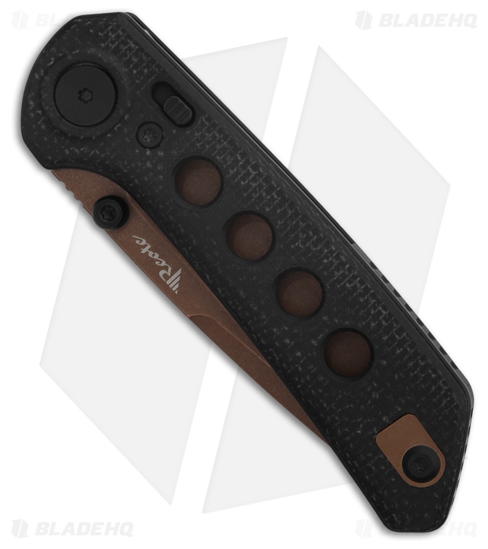 Reate PL-XT Black Micarta/G-10 Drop Point Copper Nitro-V