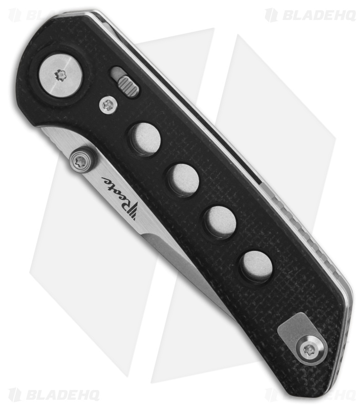 Reate PL-XT Drop Point Pivot Lock Knife Black Micarta/G-10 (3" SW Nitro-V)