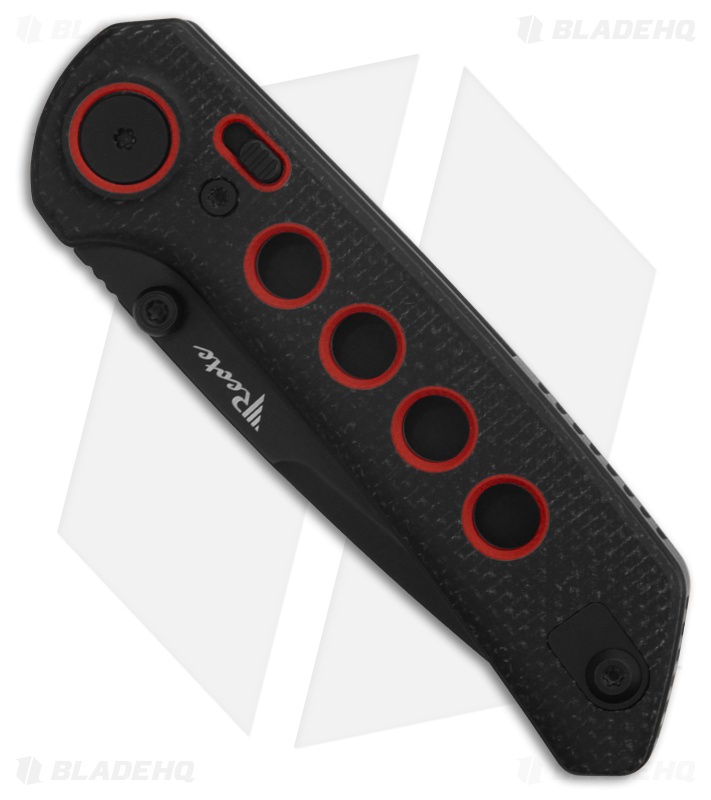 Reate PL-XT Black Micarta/Red G-10 Drop Point Black Nitro-V