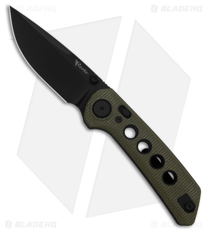Reate PL-XT Drop Point Pivot Lock Knife Green Micarta/Black G-10 (3" Black)