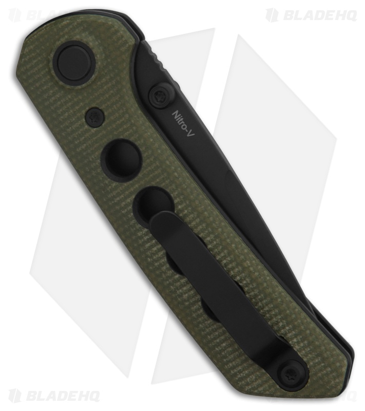 Reate PL-XT Drop Point Pivot Lock Knife Green Micarta/Black G-10 (3" Black)