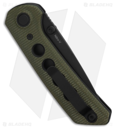 Reate PL-XT Drop Point Pivot Lock Knife Green Micarta/Black G-10 (3" Black)