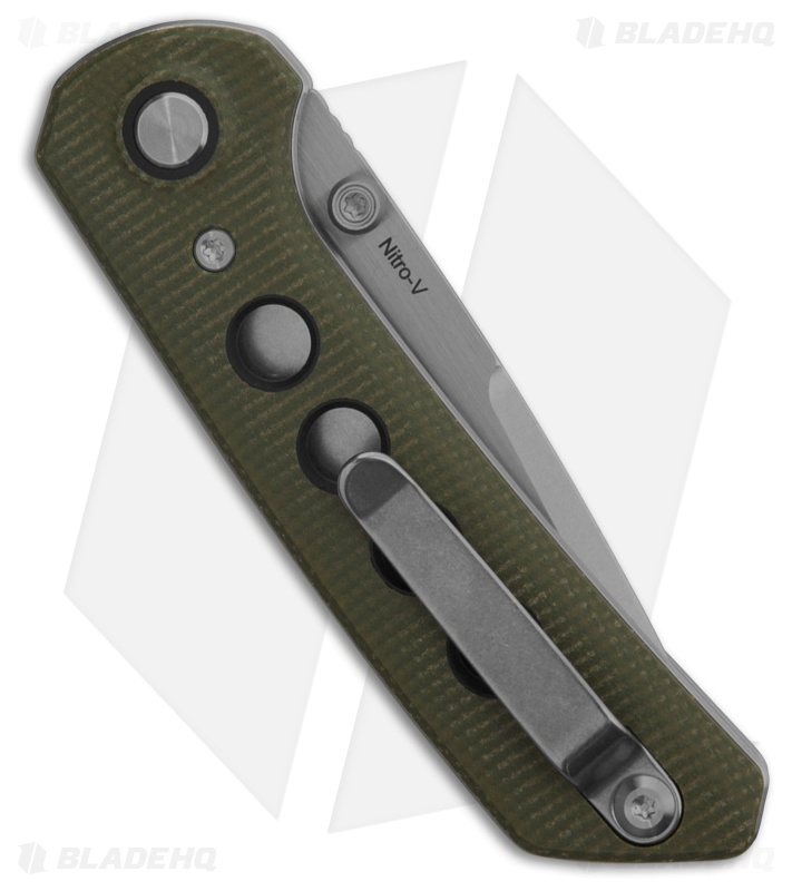 Reate PL-XT Drop Point Pivot Lock Knife Green Micarta/Black G-10 (3" SW)