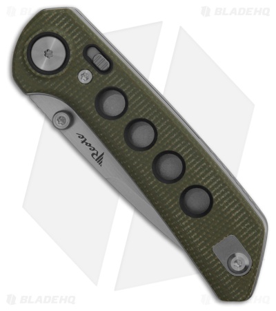 Reate PL-XT Drop Point Pivot Lock Knife Green Micarta/Black G-10 (3" SW)