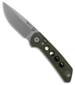 Reate PL-XT Drop Point Pivot Lock Knife Green Micarta/Black G-10 (3" SW)