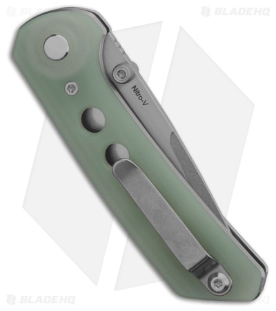 Reate PL-XT Drop Point Pivot Lock Knife Jade G-10 (3" Stonewash Nitro-V)