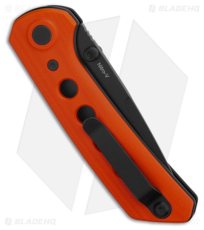 Reate PL-XT Drop Point Pivot Lock Knife Orange G-10 (3" Black Nitro-V)