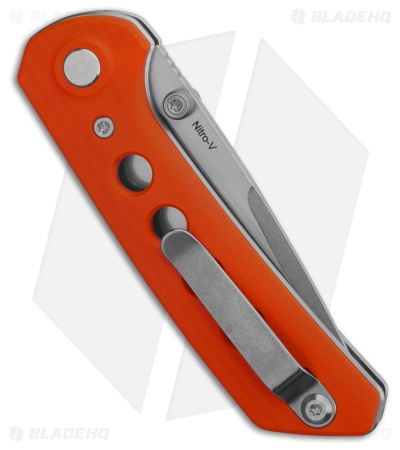 Reate PL-XT Drop Point Pivot Lock Knife Orange G-10 (3" Stonewash Nitro-V)