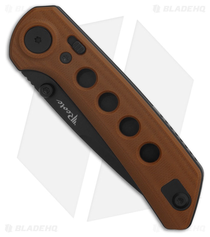Reate PL-XT Drop Point Pivot Lock Knife Tan G-10 (3" Black Nitro-V)