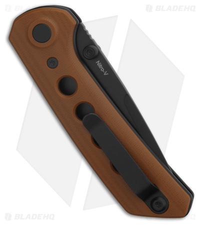 Reate PL-XT Drop Point Pivot Lock Knife Tan G-10 (3" Black Nitro-V)