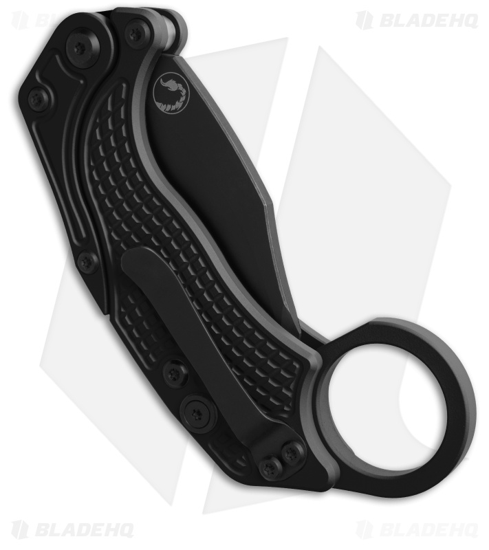 Reate EXO-K Gravity Karambit Button Lock Knife Black Aluminum (3.1" Black PVD)