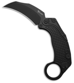 Reate EXO-K Gravity Karambit Button Lock Knife Black Aluminum (3.1" Black PVD)