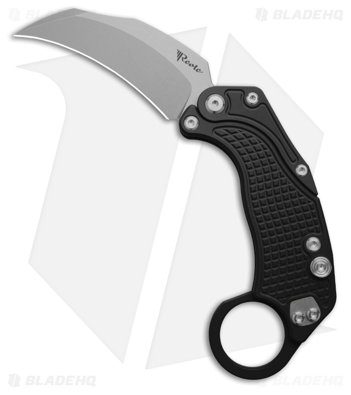 Reate EXO-K Gravity Karambit Button Lock Knife Black Aluminum (3.1" Stonewash)