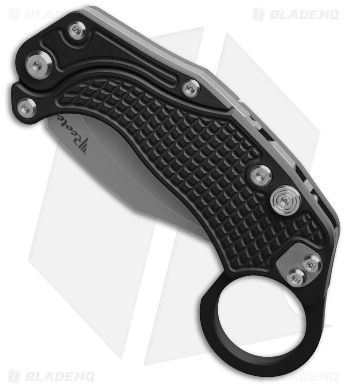 Reate EXO-K Gravity Karambit Button Lock Knife Black Aluminum (3.1" Stonewash)