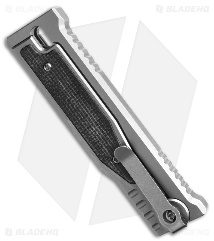 Reate EXO-M Double Edge Gravity Knife Titanium/Black Micarta (2.95" SW)