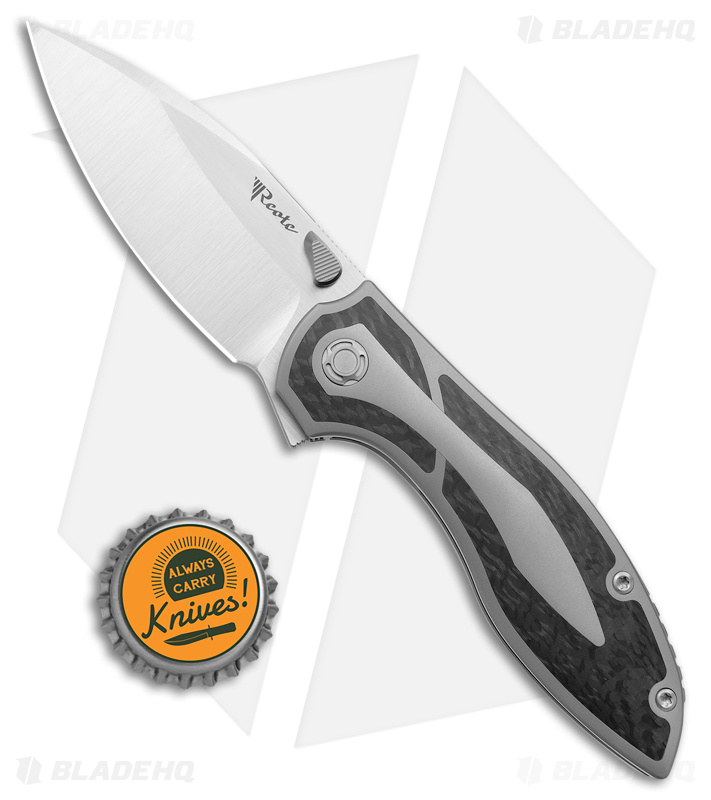 Reate Iron Frame Lock Knife Titanium/Black Carbon Fiber (3.25" Satin)