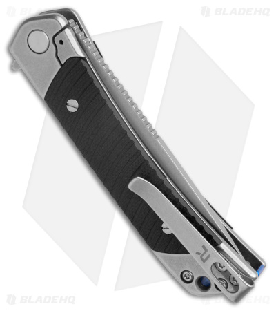 REVO Duo Drop Point Frame Lock Knife w/ Aux Cutter Black G-10 (3.1" Stonewash)