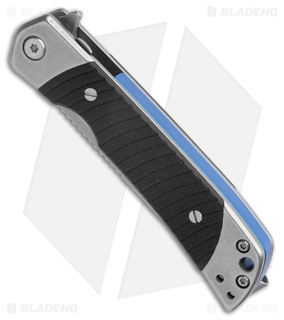 REVO Duo Drop Point Frame Lock Knife w/ Aux Cutter Black G-10 (3.1" Stonewash)