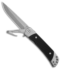 REVO Duo Drop Point Frame Lock Knife w/ Aux Cutter Black G-10 (3.1" Stonewash)