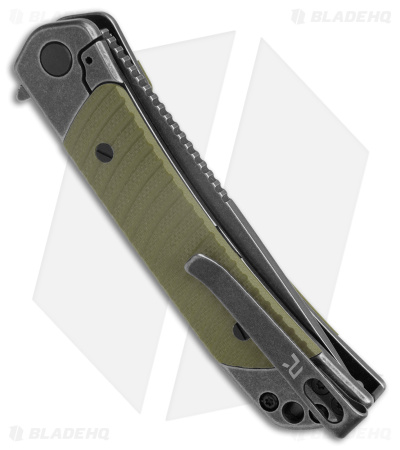 REVO Duo Drop Point Frame Lock Knife w/Aux Cutter Green G-10 (3.1" BSW)