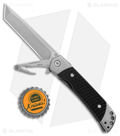 Revo Duo Tanto Frame Lock Knife w/Aux Cutter Black G-10 (3.1" Stonewash)
