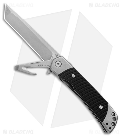 Revo Duo Tanto Frame Lock Knife w/Aux Cutter Black G-10 (3.1" Stonewash)