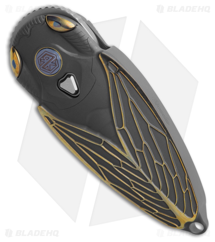 Rike Knife Cicada Gray/Gold Titanium + Spear Point M390