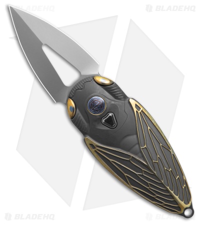 Rike Knife Cicada Button Lock Knife Titanium (1.9" Bead Blast)