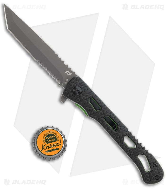 Schrade Inert Tanto Liner Lock Knife Black Aluminum (3.5" Gray Serr)