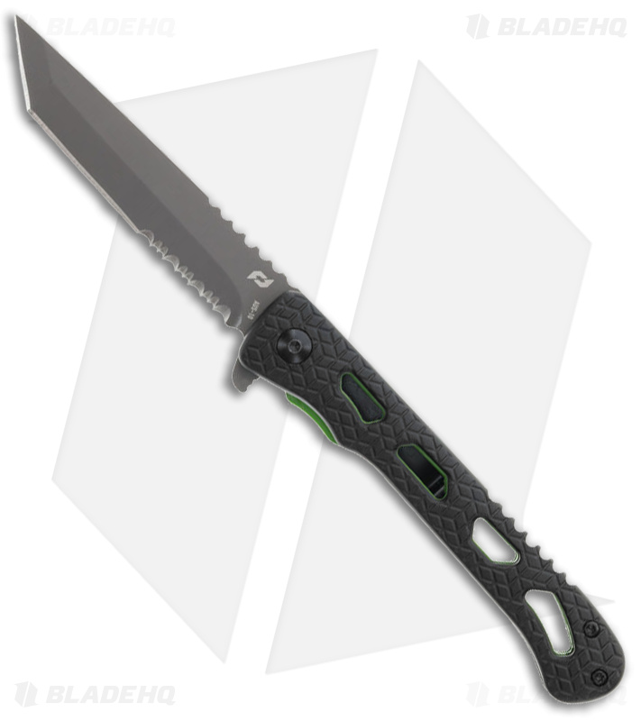 Schrade Inert Tanto Liner Lock Knife Black Aluminum (3.5" Gray Serr)