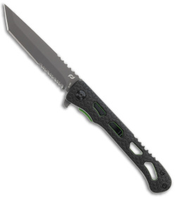 Schrade Inert Tanto Liner Lock Knife Black Aluminum (3.5" Gray Serr)