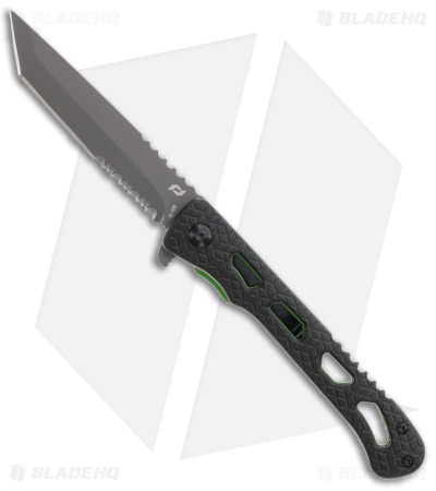 Schrade Inert Tanto Liner Lock Knife Black Aluminum (3.5" Gray Serr)