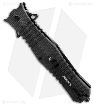 Schrade Infiltrate Liner Lock Knife Gray Micarta(3.75" Black Serr)