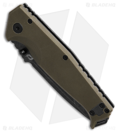 Schrade Melee Assisted Frame Lock Knife OD Green G-10 (3.5" Black SW Serr)