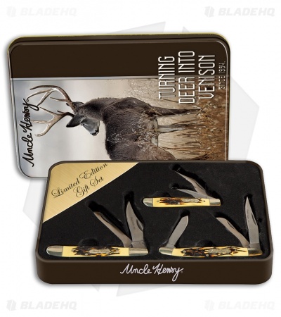 Schrade Uncle Henry Limited Edition 3-Piece Pocket Knife Gift Set 1085955