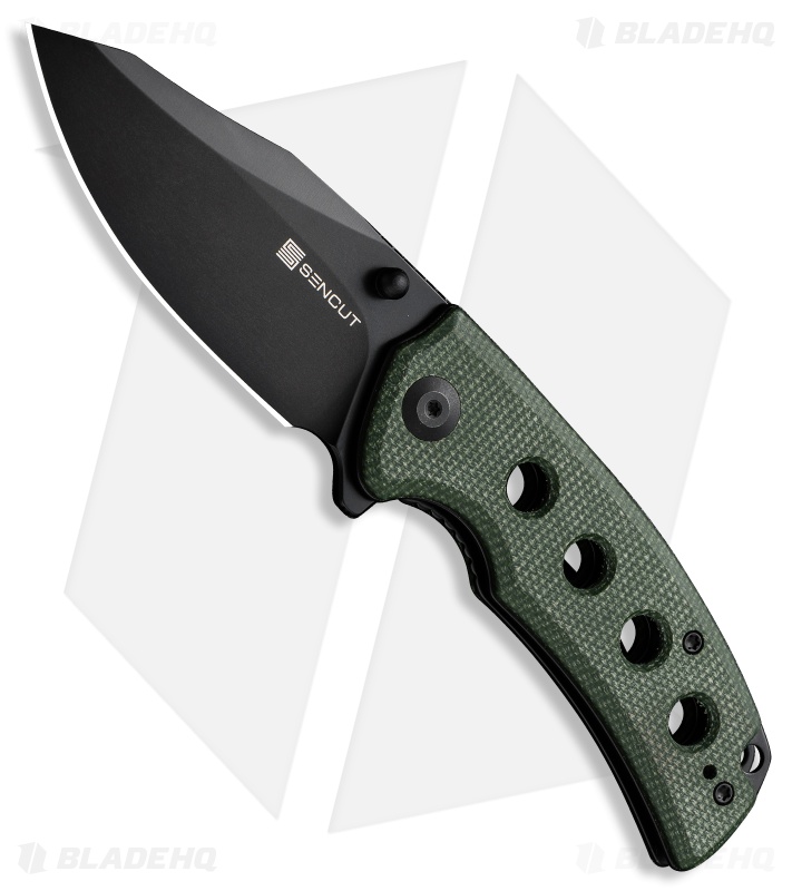 SENCUT Excalis Green micarta Reverse Tanto Black 9Cr18MoV