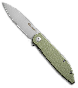 SENCUT Bocll II Liner Lock Knife OD Green (2.9" Stonewash) G-10 S22019-4