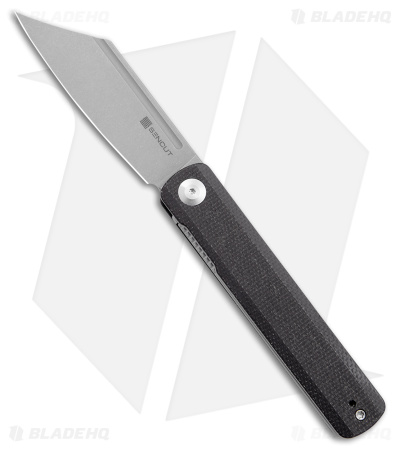 SENCUT Bronte Reverse Tanto Knife Black Micarta (3.38" Stonewashed) SA08A