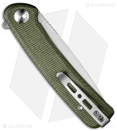 SENCUT Neches Liner Lock Knife Green Micarta (3.2" Satin) SA09C