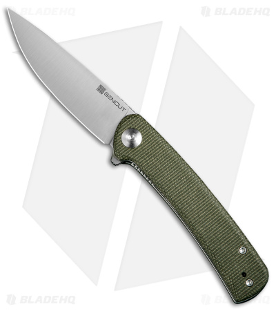 SENCUT Neches Liner Lock Knife Green Micarta (3.2" Satin) SA09C